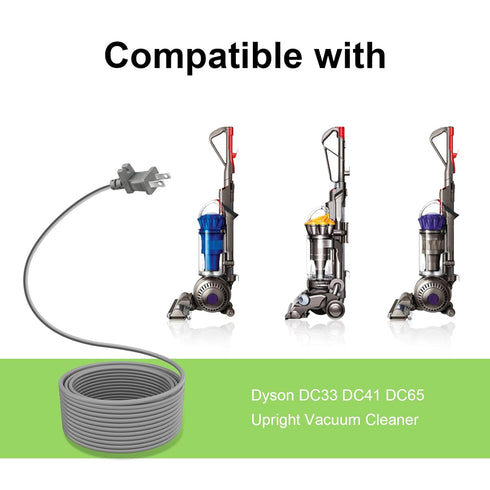 36ft Vacuum Cleaner Replacement Cord for Dyson DC33, DC41, DC65 Upright Vacuum Cleaner, AC Power Cord Polarized Plug