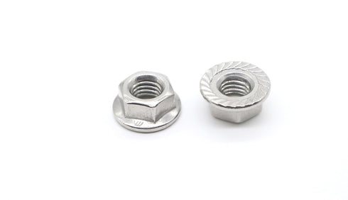 20 Pieces M8 Flange Nuts, binifiMux M8-1.25mm Serrated Hex Flange Lock Nuts, 304 Stainless Steel, Plain Finish