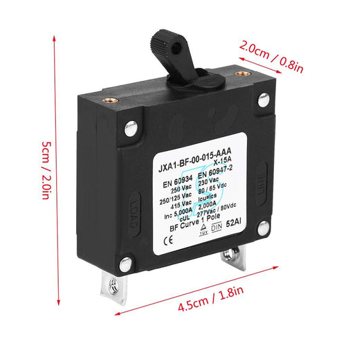 Circuit Breaker, DC/AC Manual ON/Off Toggle Reset Switch Safety Mini Circuit Breaker 15A 20A 25A 30A (15A)