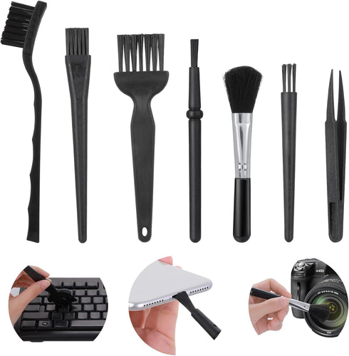 Set of 7 Keyboard Anti Static Brushes, Portable Cleaning Brushes for Computer Keyboard, Car, Lab