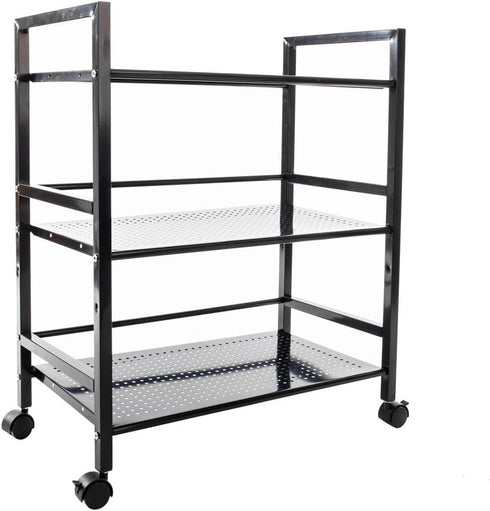 Odthelda Metal Rolling Utility Cart with Wheels 3 Tiers Multi-Functional Storage Cart Home