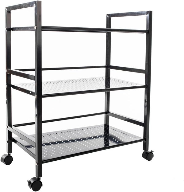 Odthelda Metal Rolling Utility Cart with Wheels 3 Tiers Multi-Functional Storage Cart Home