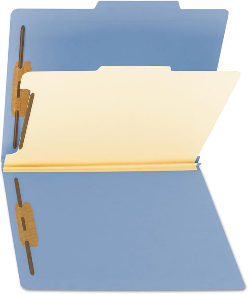 Smead Classification File Folder - 1 Divider, 2" Expansion, Letter Size, Blue, 10 per Box (13701)