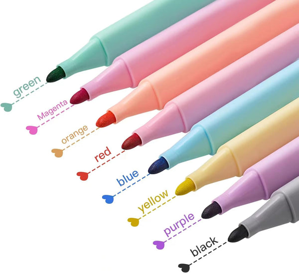Dry Erase Markers, 8 Colors Erasable Low-Odor Children's Whiteboard Pen for Home Office and Classroom