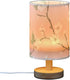 Sgaesgte Pink Floral LED Table Lamp, Bedside Lamp with Linen Lampshade, Flicker-Free Eye Care USB Plug in Nightstand