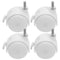 HOODANCOS 4pcs 1.5-inch Small Swivel Caster Wheels with Brake, White Plastic Furniture Replacement