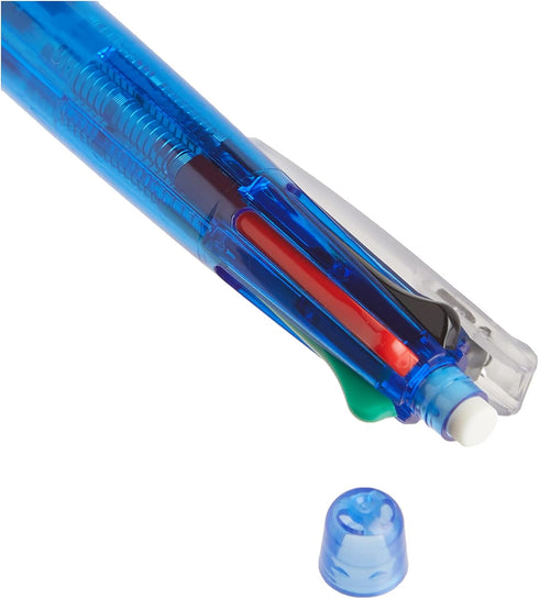 Zebra Clip-On Multifunctional Pen, Clear Blue Barrel (B4SA1-BL)