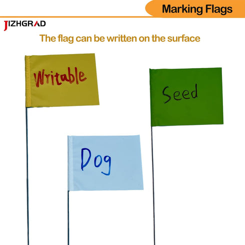 Marking Flags 200 Pack, 4x5x15 Inch Yard Flags for Lawn, Invisible Fence, Survey, Landscape