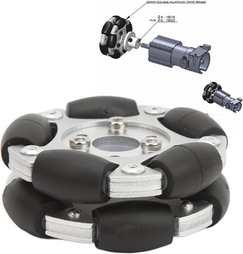 Mrisata 60mm 60mm 360 Robot Omni Directional Wheel Robot Omni Wheel Replacement Aluminium Alloy Robot Omni Wheel Robot