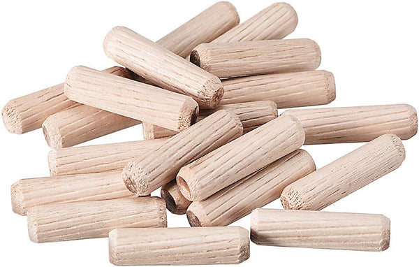 uxcell Wooden Dowel Pin, 0.31"x1.18"(8x30mm) Fluted Beveled Hardwood, 20pcs Kiln Dried