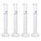 PATIKIL 4Pcs 10ml Graduated Cylinder, 3.3 Borosilicate Glass Measuring Cylinder Round Base for Lab Experiment