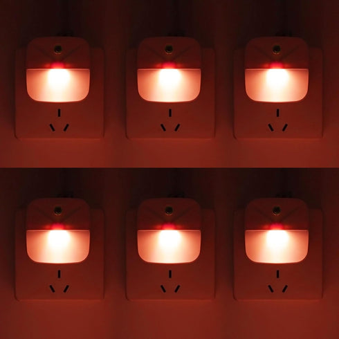 KINUR 6 Pack LED red Night Lights Plug into Wall, Dusk to