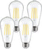 FAGUANGAO ST64 LED Dusk to Dawn Light Bulbs, 4 Pack, 6W 60W Equivalent, 2700K Warm White, Photocell Sensor Bulb