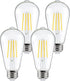 FAGUANGAO ST64 LED Dusk to Dawn Light Bulbs, 4 Pack, 6W 60W Equivalent, 2700K Warm White, Photocell Sensor Bulb
