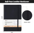 SUIN Hardcover Journal Notebooks, A5 Lined Journals for Writing, 200 Pages, Classic Ruled Notebooks (Black - 6 Pack)