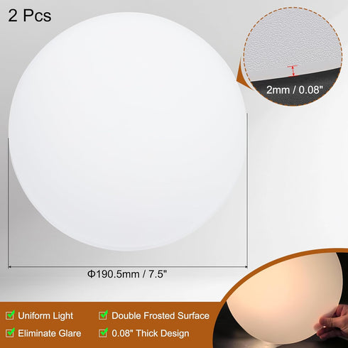 7.5" 2 2mm PATIKIL Diameter Lampshade Diffuser, Pcs Thick Round Diffuser Sheet for Drum Lampshades, Pendants Light, DIY