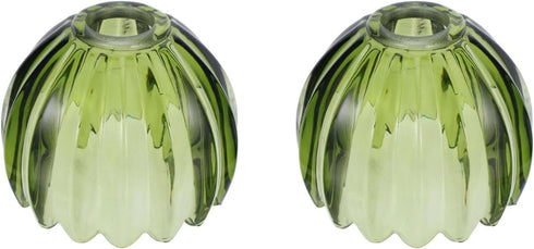 Baluue Pumpkin Glass Lampshade 2 Pack 4.72x4.72x8.26In Clear Handcrafted Even Light Distribution