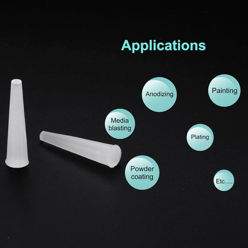 MECCANIXITY Silicone Rubber Tapered Plug, 3mm to 6mm Solid White for Powder Coating, Laboratory Use, 20 Pieces