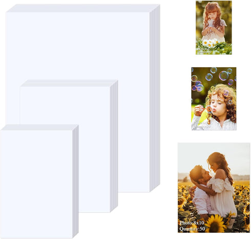 ZBEIVAN Photo Paper, 4x6, 5x7, 8x10 inch High Glossy Paper, 150 Sheets (4x6 50 Sheets, 5x7 50 Sheets, 8x10 50 Sheets)