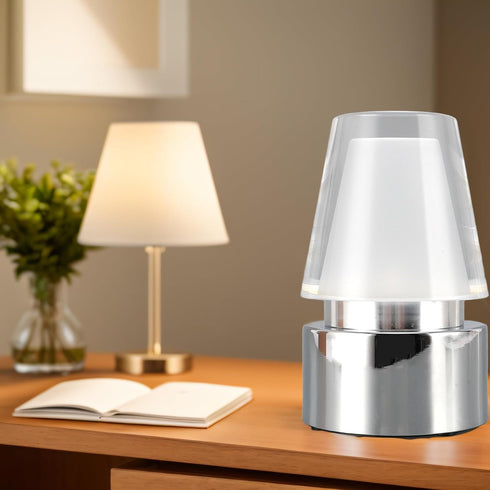 LHaefydore 7 RGB Table Lamp, Color Changing Desk Light with Colors and USB Rechargeable Battery, Acrylic Ambient