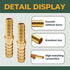LIONMAX Barb Splicer Mender, 4 PCS Brass Barb Union Hose Fittings, 5/16 Inch to 5/16 Inch with 8 Hose Clamps
