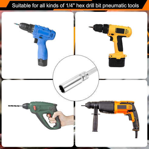1/4" 10mm Setter HARFINGTON Power Nut Driver Drill Bit Metric Hex Nut Quick-Change Socket Wrench Screw CR-V Steel Nut