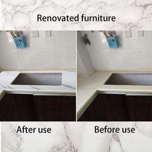 White Marble Peel Stick Wallpaper | Self Adhesive Vinyl Countertop Contact Paper | Waterproof Decorative Furniture