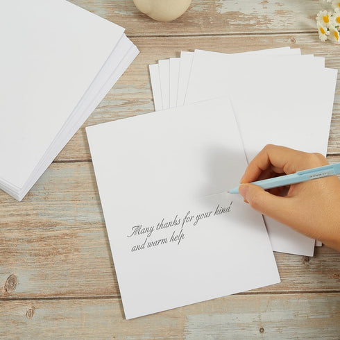Toperd 50 Pack 4x6 Blank Cards Folded Cardstock Thank You Blank Greeting Cards for Invitations, Wedding, Greeting