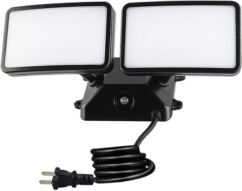 FAGUANGAO Dusk to Dawn LED Security Light,18W Plug in Flood Light Outdoor,5000k