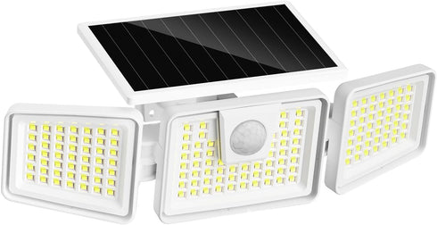 INCX Solar Motion Sensor Lights Outdoor, 3 Heads Security Lights Solar Powered,