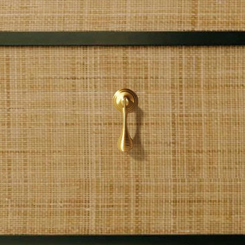 SANCHAKOU 2 Pack Gold Dresser Knobs Bedside Table Cabinet Door Pendant Copper Handle Earrings Wardrobe Shoe Cabinet