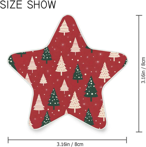 ALAZA Merry Christmas Cartoon Tree Red Star Shaped LED Night Light Dusk to Dawn Sensor Plug in Night Home Decor Desk