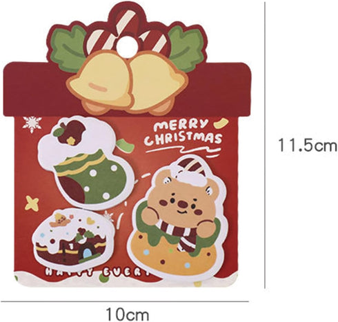 MOZXIRZ 4 Pack Cute Sticky Notes Cartoon Christmas Sticky Memo Pads Kawaii Small Self-Stick Memo Note Pad Office School