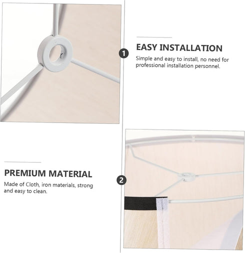 HAKIDZEL Round Replacement Lamp Shade for Floor Lamp Black-edged Cloth Cover with Top and Bottom for Bedroom and Home