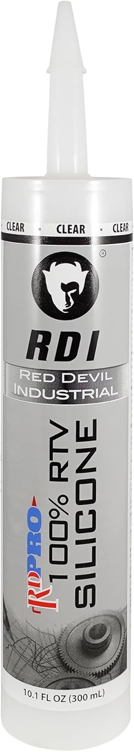 Red Devil 08260I RD PRO Industrial Grade RTV 100% Silicone Sealant, 10.1 oz Tube, Clear, 1-Pack