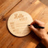 6PCS Hello World Wooden Birth Announcement Disc, Premium Birch Wood Round Plaque with Deep Etched Lettering, Newborn