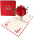 Valentines Day Card for Her - 3D Rose Bouquet Pop Up Card with Envelope, Gift for Him (Pack of 1)