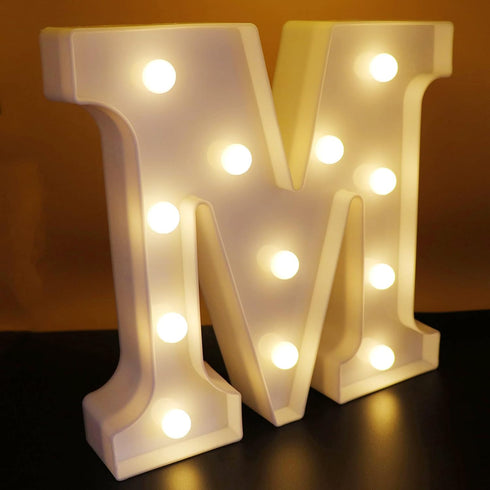 M Size LED Alphabet Light Up Sign for Home & Party Decor
