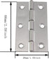 MDXing 12PCS 66x38x1.2mm Stainless Steel Butt Hinge Silver Door Hinges Window Hinge Indoor and Outdoor Hinge Suitable