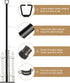 Queension 10FT 1 Pack Deck String Light Poles for Outdoor String Lights for Garden, Backyard, Patio Lighting Stand