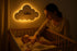 BugyBagy Personalized Cloud Wall Lamp Hand-Painted Wooden Night Light with Custom Name Nursery Wall Decor for Baby