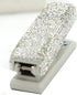 Rhinestone-Studded Desktop Stapler with 1000 Staples, 20 Sheet Capacity, Non-Slip Base for Office and Home Use (White) by Bestbling