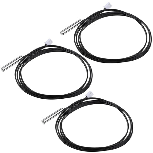 Qulkws 3 pcs 10K Temperature Sensor Probe 1 M Waterproof Temperature Probe Stainless