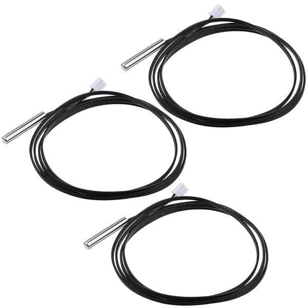 Qulkws 3 pcs 10K Temperature Sensor Probe 1 M Waterproof Temperature Probe Stainless