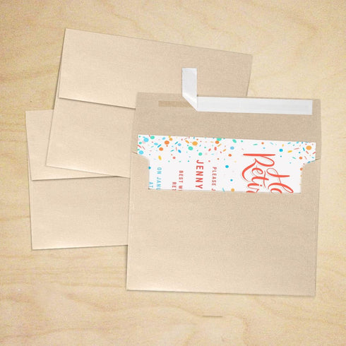 LUXPaper A7 Invitation Envelopes | 5 1/4" x 7 1/4" | 50 Qty | Peel & Press | Taupe Metallic | 80lb. Text