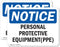 (2 Pack) Personal Protective Equipment (PPE) OSHA Notice Sign 18" X 12" Indoor/Outdoor Rust-Free Aluminum Metal Signs
