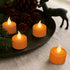 Pack 12, 1.5(W) 1.65(H), FURORA LIGHTING Orange Glitter LED Tealight Candles of Flameless Flickering Tealight Candles