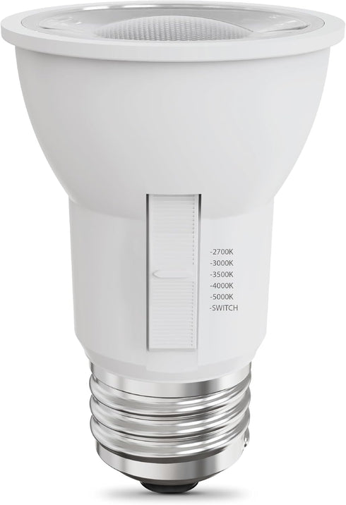 PAR16 Bulbs, 45W Dimmable, 6-Way, 5CCT, E26 90 375 Bulb, 22-Year PAR1645DM/6WYCA/2, 2 Pack Feit Electric LED Light