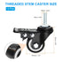 1.5 Inch 2 Pack 360 M8 25mm PATIKIL Stem Casters, PU Threaded Stem Caster Wheel with Brake Degree Rotation x