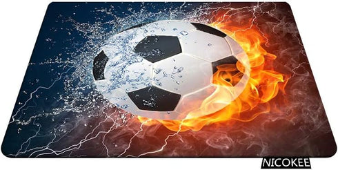 Sport Rectangle Gaming Mousepad, Cool Soccer Ball Art, Amazing Football Pattern Mouse Pad for Computer Desk